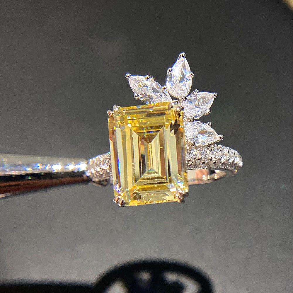 Elegant Princess Square Diamond Zircon Ring Vintage Brand: aeac