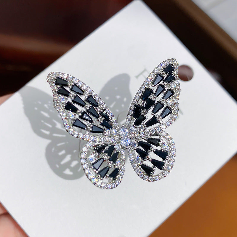Women's Zircon Personality Colorized Butterfly Ring Brand: aeac