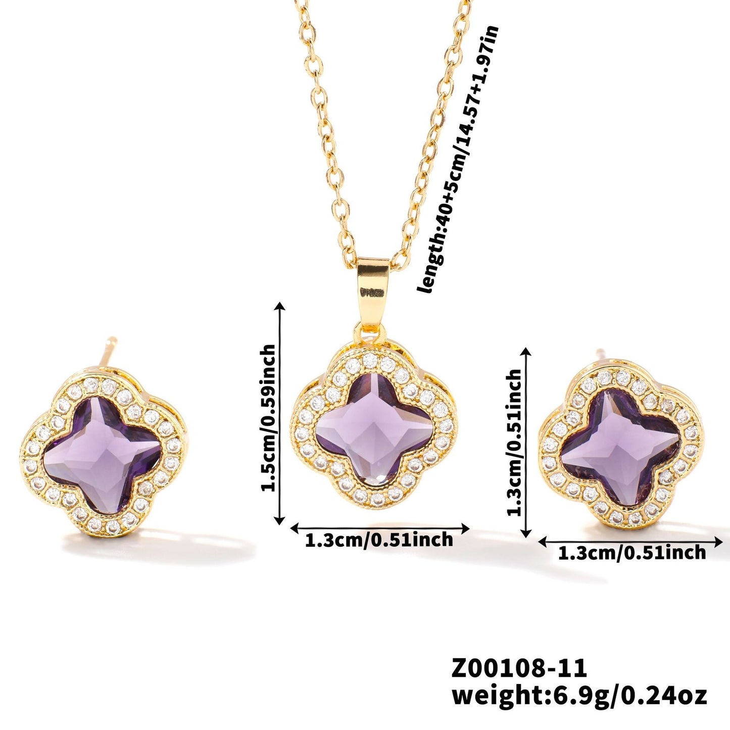 Necklace Two-piece Earrings Set Women's Jewelry Set Brand: aeac