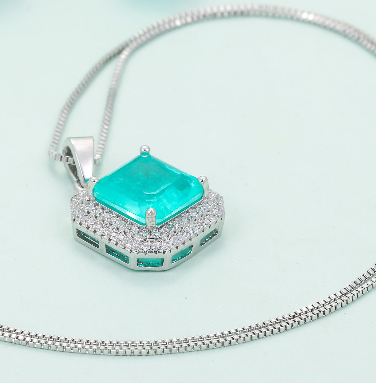 Female Versatile Personality Square Necklace Earrings Brand: aeac