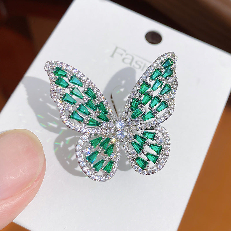 Women's Zircon Personality Colorized Butterfly Ring Brand: aeac