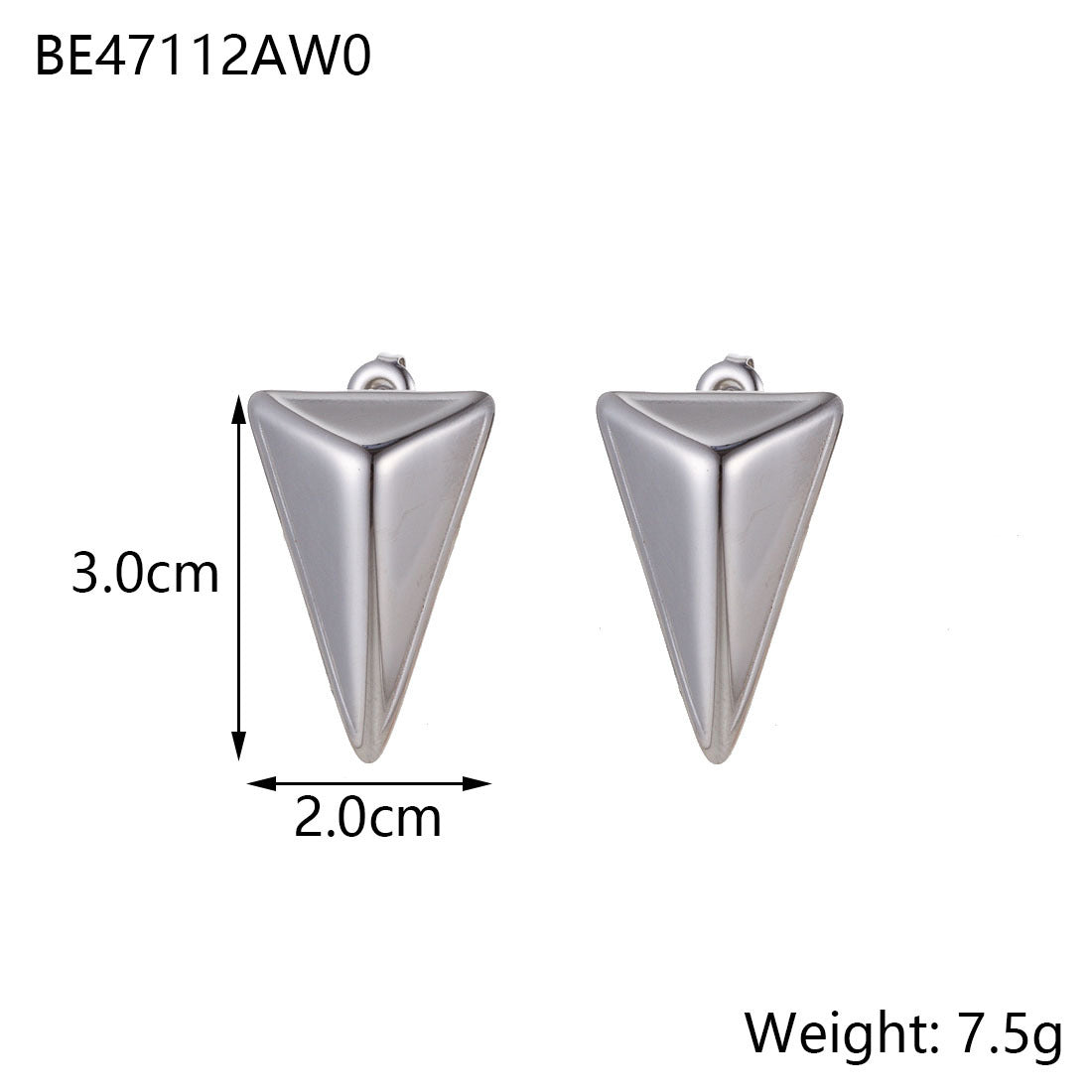 Minimalist Titanium Steel Ear Studs Triangle Oval Geometric Stainless Steel Oil Pressure Ins Style Brand: aeac
