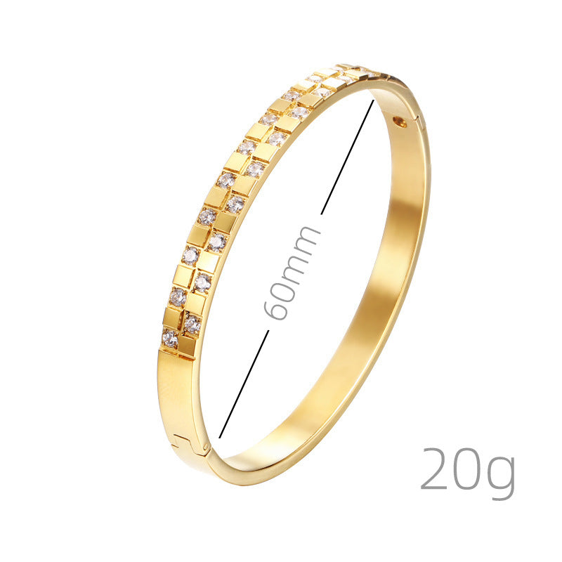 Non-fading Ornament Women's Electroplated Gold Titanium Steel Bracelet Brand: aeac