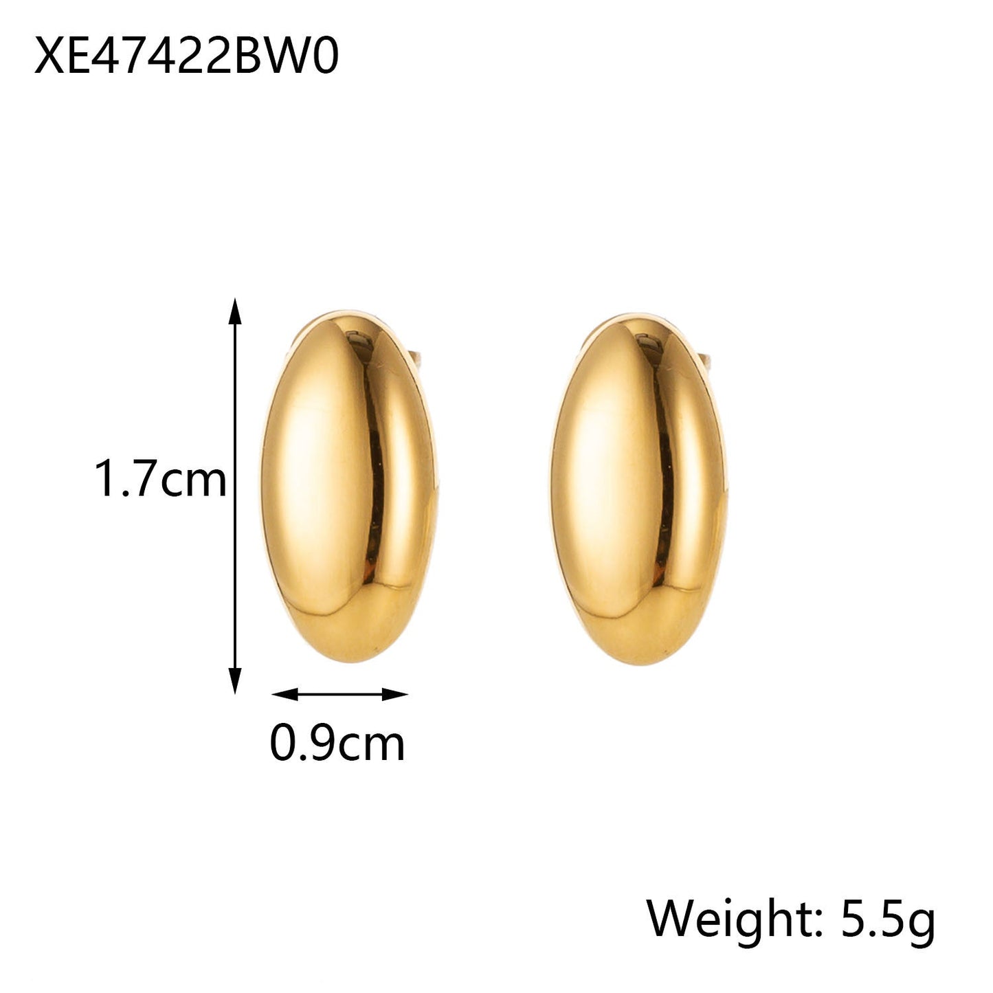 Minimalist Titanium Steel Ear Studs Triangle Oval Geometric Stainless Steel Oil Pressure Ins Style Brand: aeac