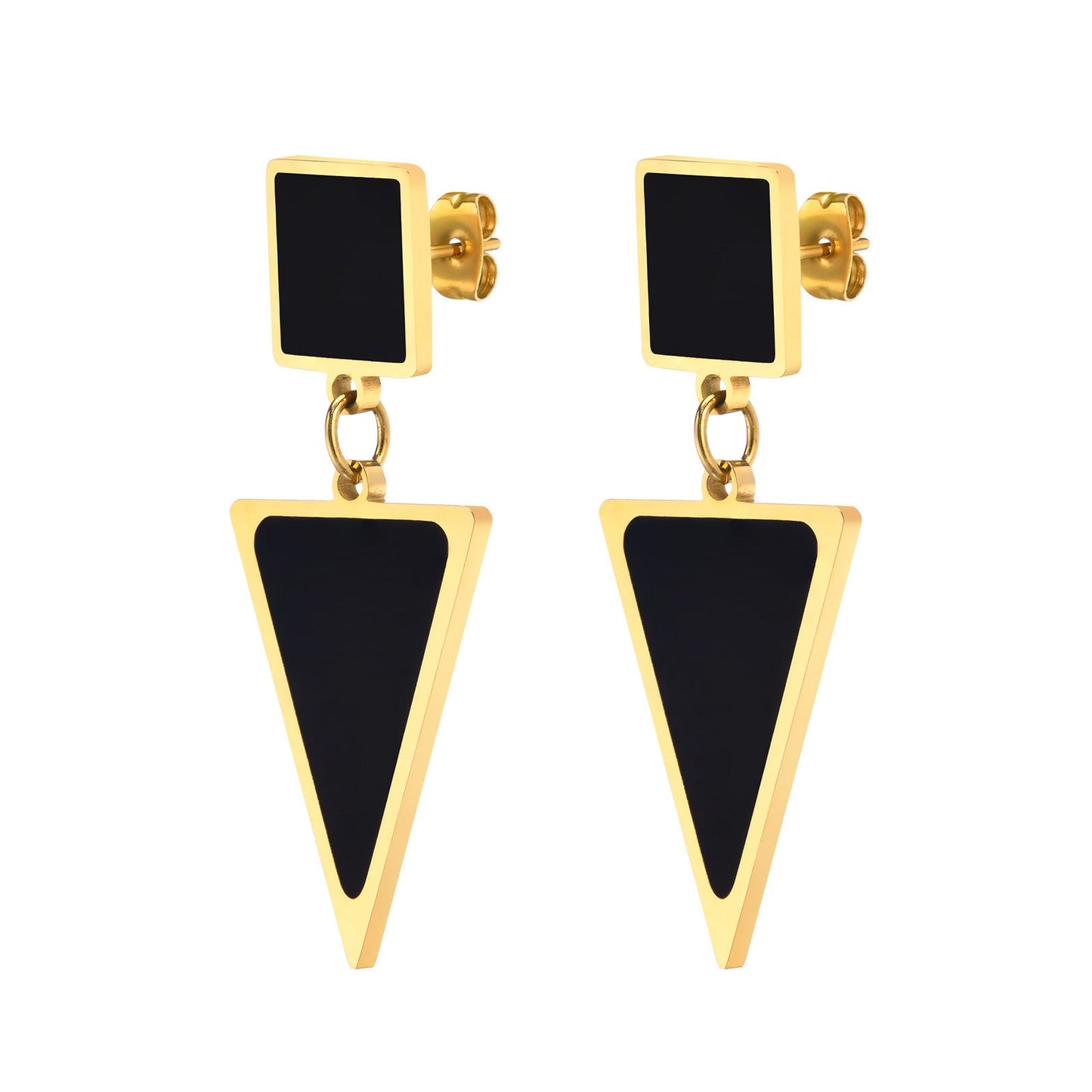Stainless Steel Triangle Earrings Gold Simple Metal Geometry Brand: aeac