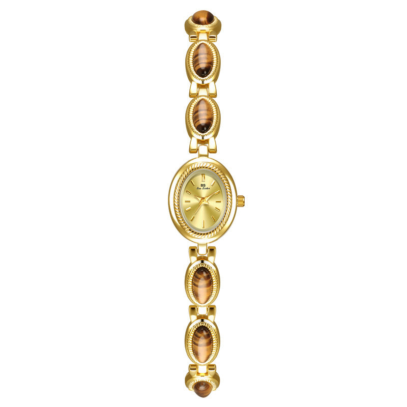 BS Gold Retro Rich Tigereye Chain Watch Brand: aeac