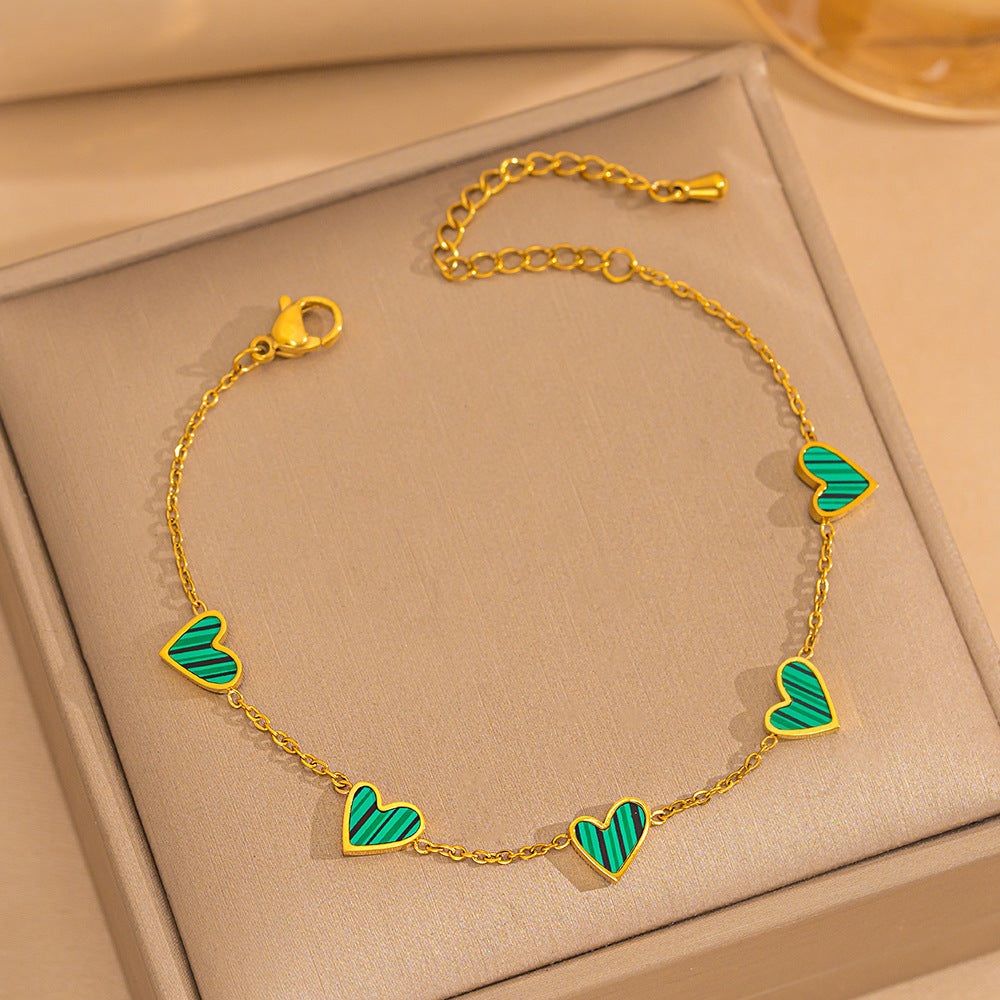 3D Heart Shell Clavicle Chain - Titanium Steel Trendy Necklace Brand: aeac