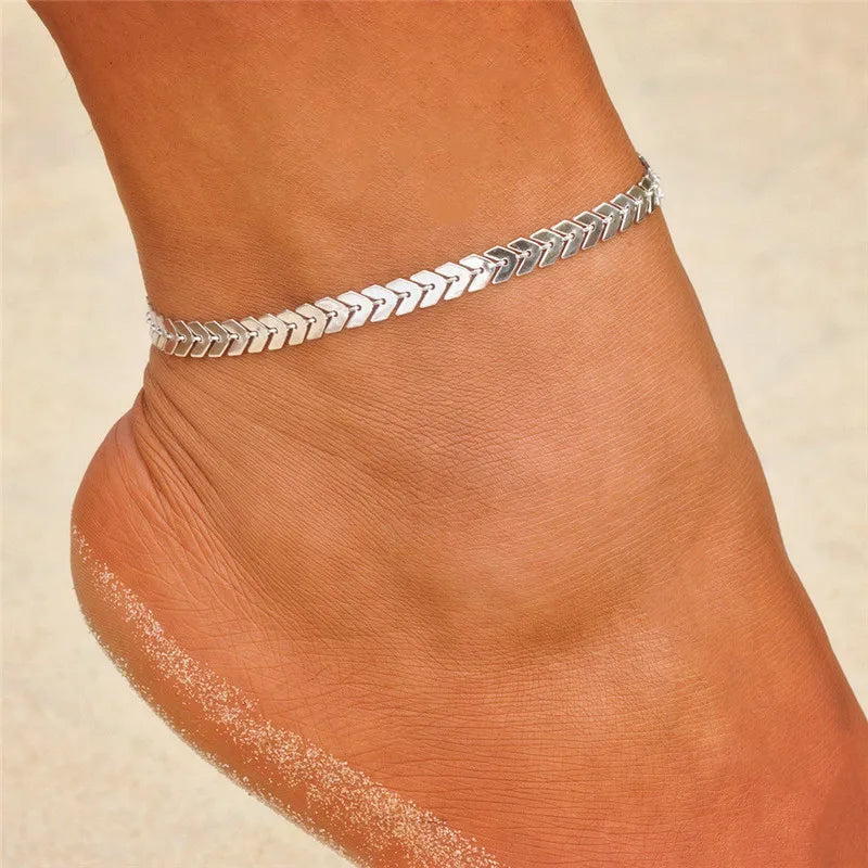 Modyle New Fashion Bohemian Simulated Pearl Chain Wedding Anklet Bracelet for Women Gold Color Shell Pendant Anklet Jewelry Gift My Store