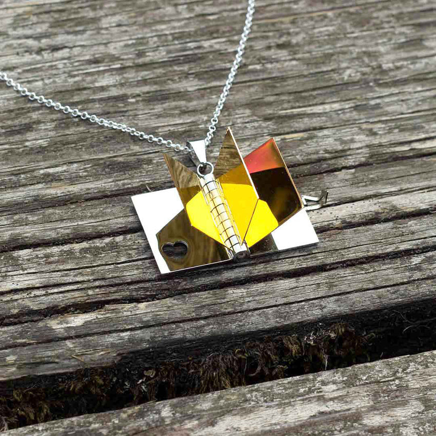 Stainless Steel Couple Love Open And Close Book Necklace Brand: aeac