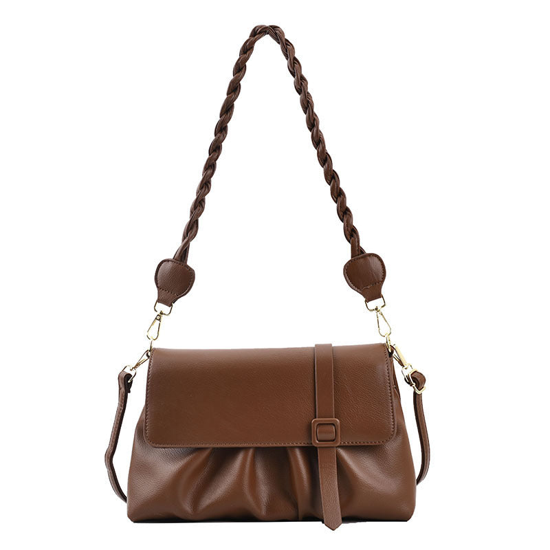Pure Color PU Folds Trendy Personality Simple Shoulder Bag Brand: aeac
