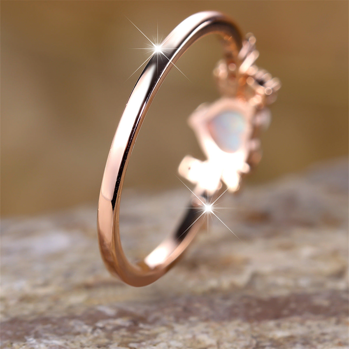 New Love Moon Three Claw Ring On Both Sides Simple Brand: aeac