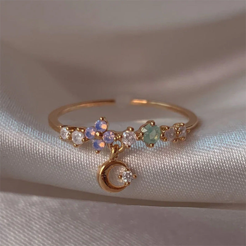 Retro Pink Heart Butterfly Flower Ring – Cute Multi-Element Open Design Brand: aeac