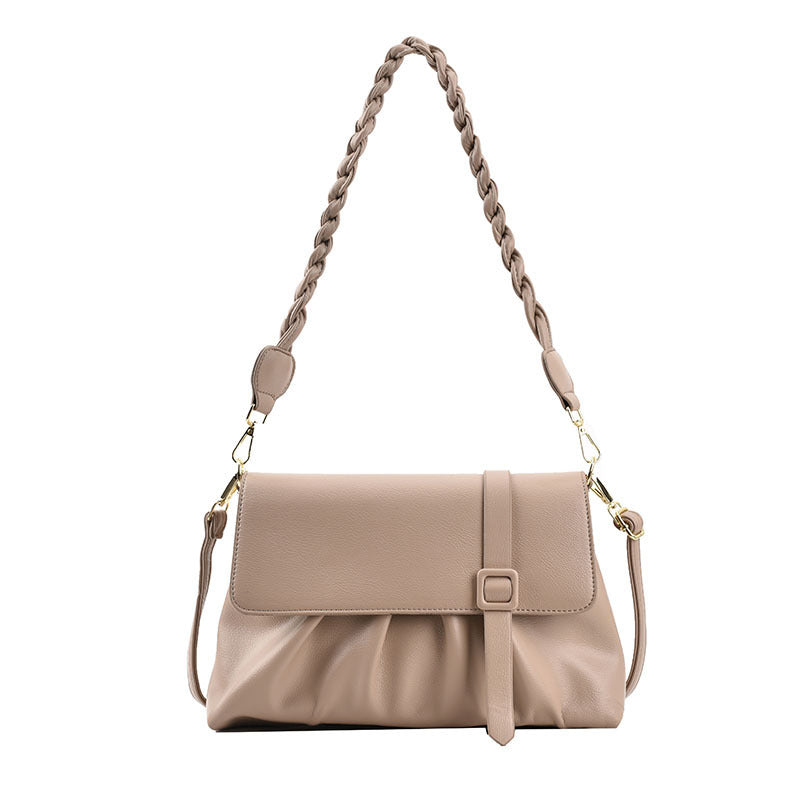Pure Color PU Folds Trendy Personality Simple Shoulder Bag Brand: aeac