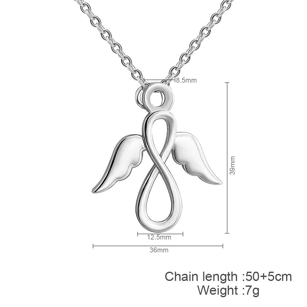 Necklace Personality Pendant Accessories Rose Gold Angel Wings Brand: aeac