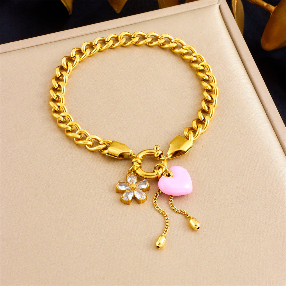 Tassel Stainless Steel Bracelet And Necklace Set Trendy Jewelry Brand: aeac