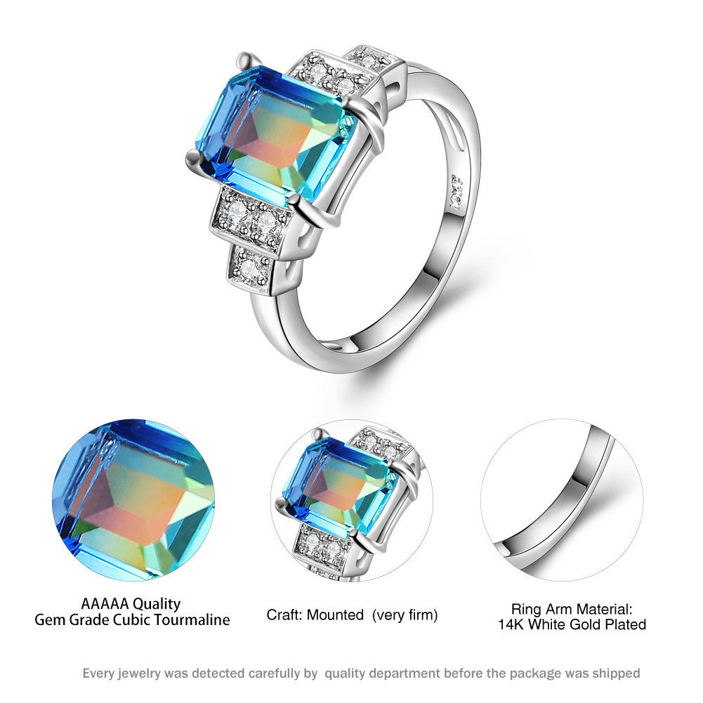Cross-border E-commerce Hot Accessories Women's Tourmaline Ring Jewelry Brand: aeac