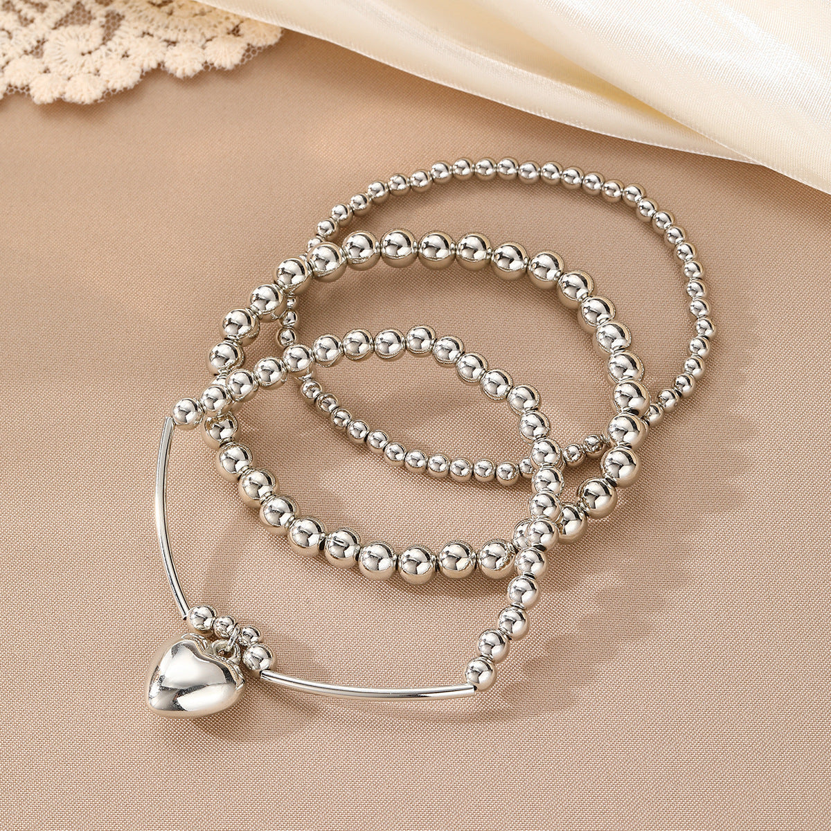 Ball Bracelet 3-piece Set Exaggerated Multi-layer - Saharakart