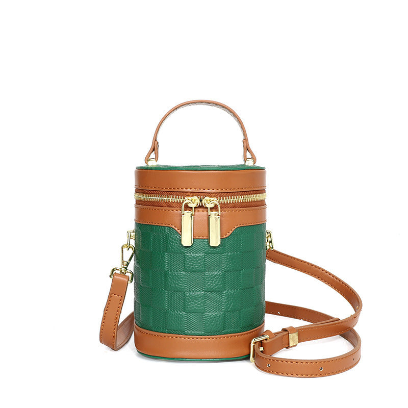 Leather Niche Cylinder Bag Fashion Women's Bag Messenger Portable Brand: aeac