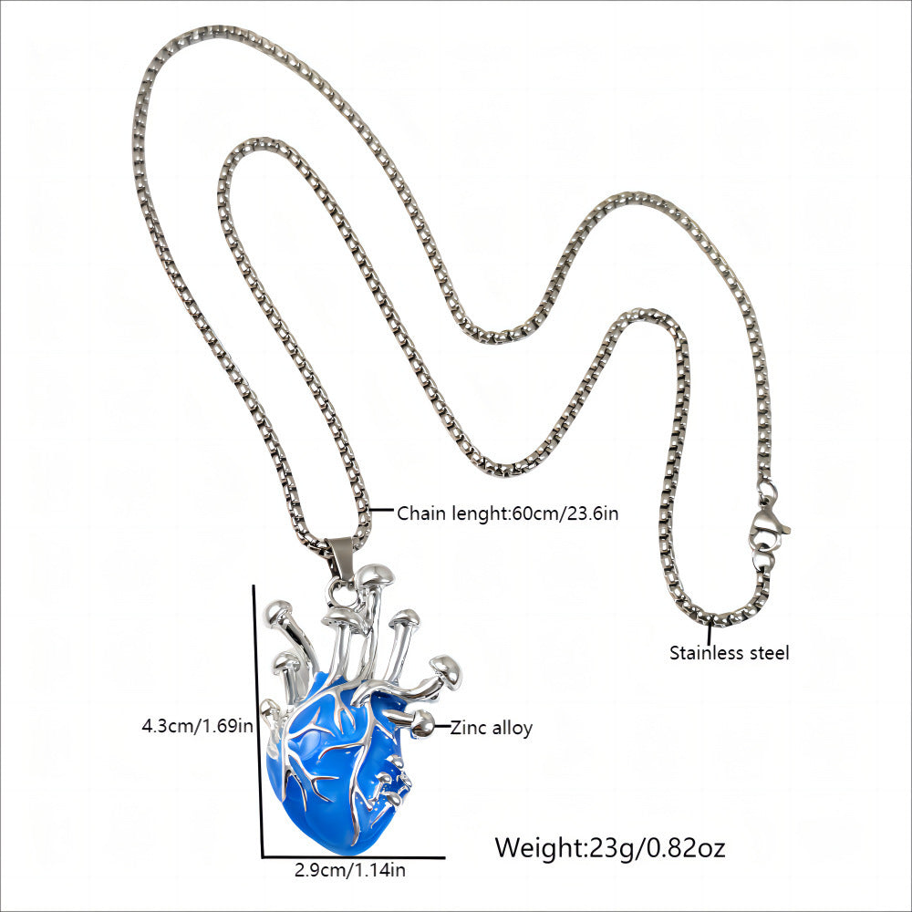 Zinc Alloy Luminous Heart Pendant Necklace Brand: aeac