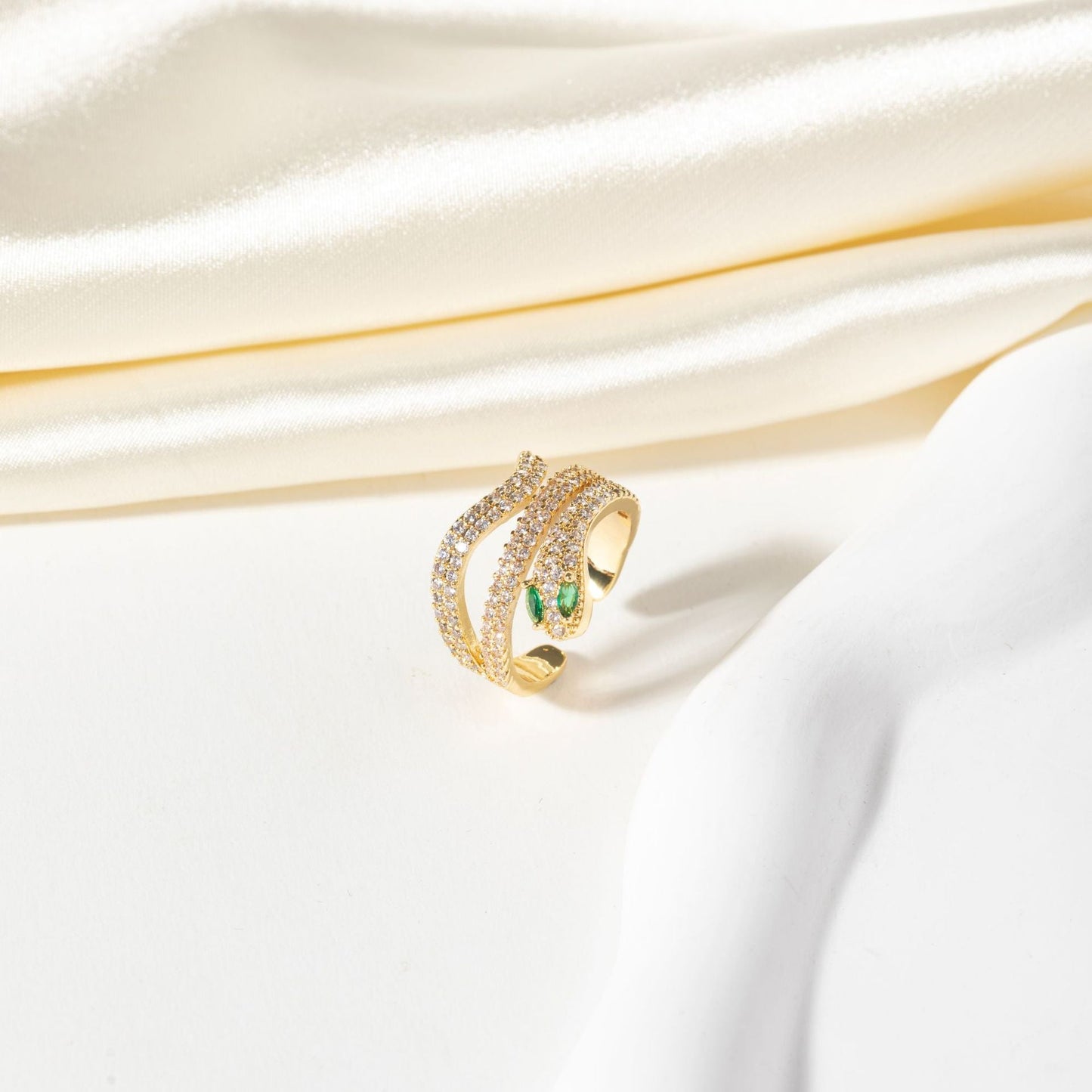 Light Luxury Micro-Set Zircon Personalized Snake-Shape Ring For Women Brand: aeac