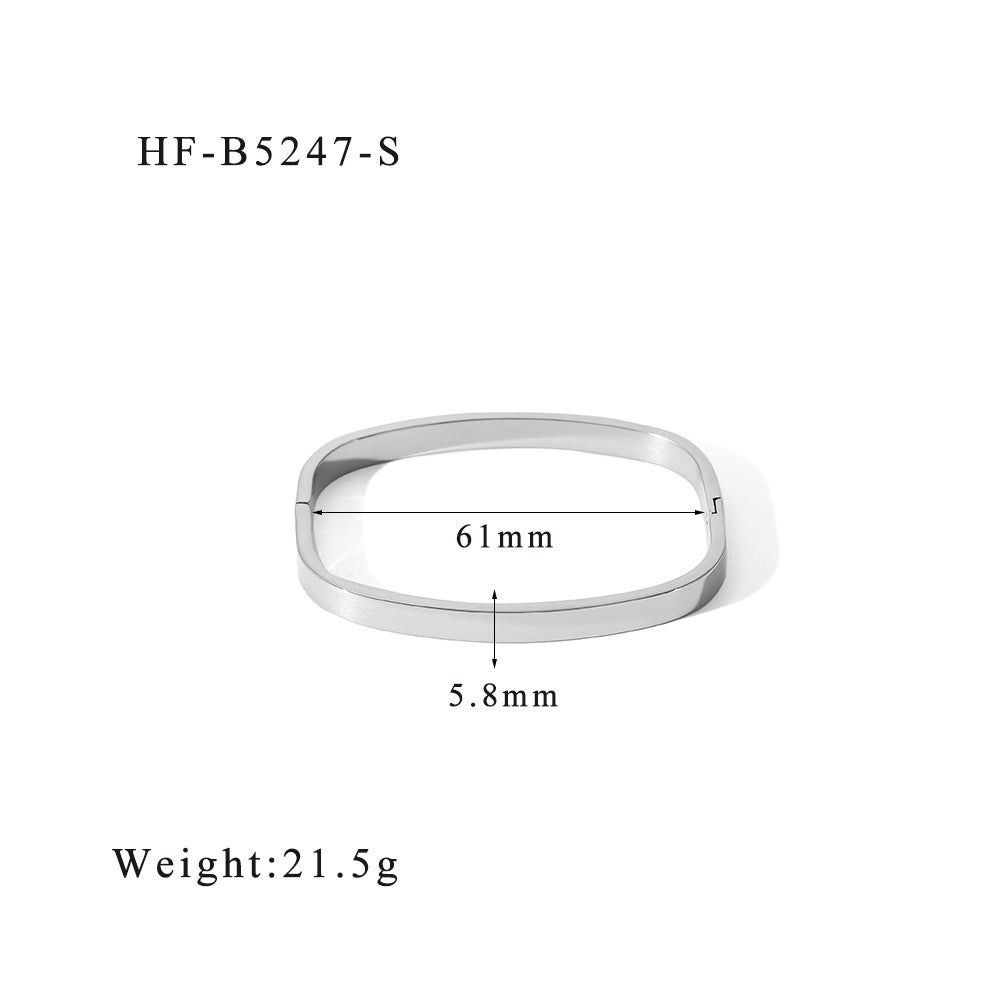 Stainless Steel Gold-Plated Bracelet – Mirror Polished Fashion Jewelry for Women Brand: aeac