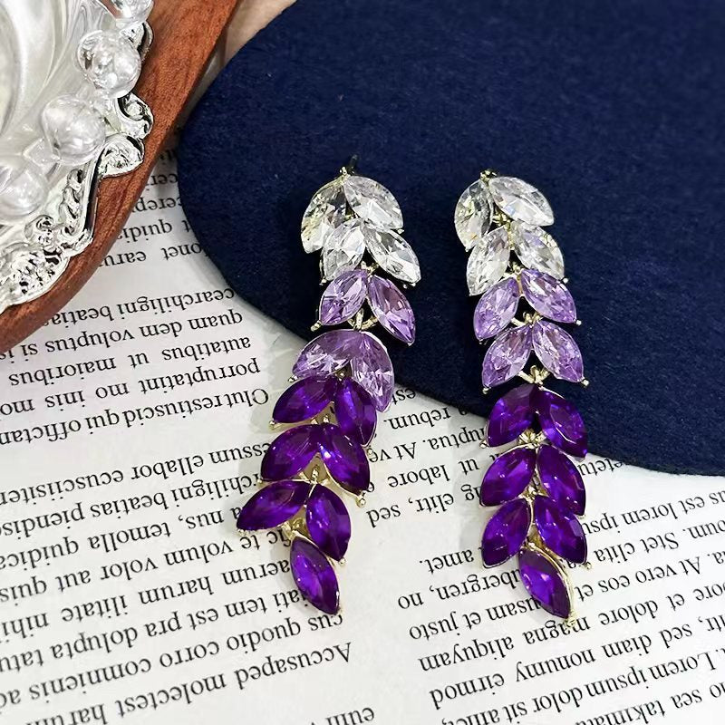 Gradient Color Tassel Wheat Long Earrings Women Brand: aeac