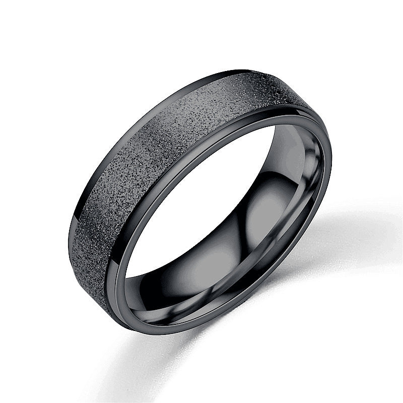 European And American Niche Titanium Steel Frosted Women's Ring Brand: aeac