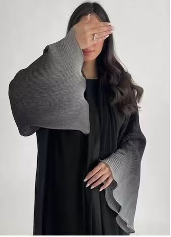 Pleated Long Shawl Women's Fashionable Elegant Gradient Cardigan Brand: aeac