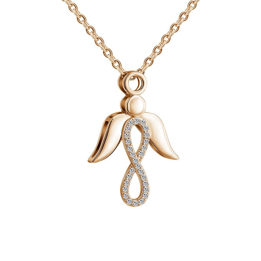 Necklace Personality Pendant Accessories Rose Gold Angel Wings Brand: aeac