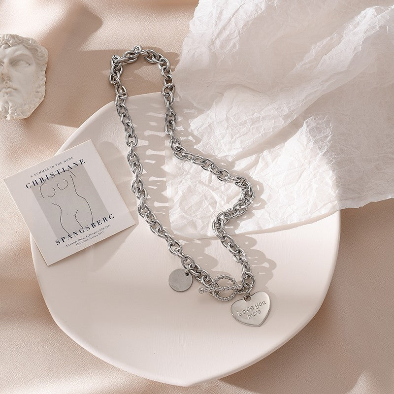 Titanium Steel No Fading Necklace Girls Love Accessories Brand: aeac