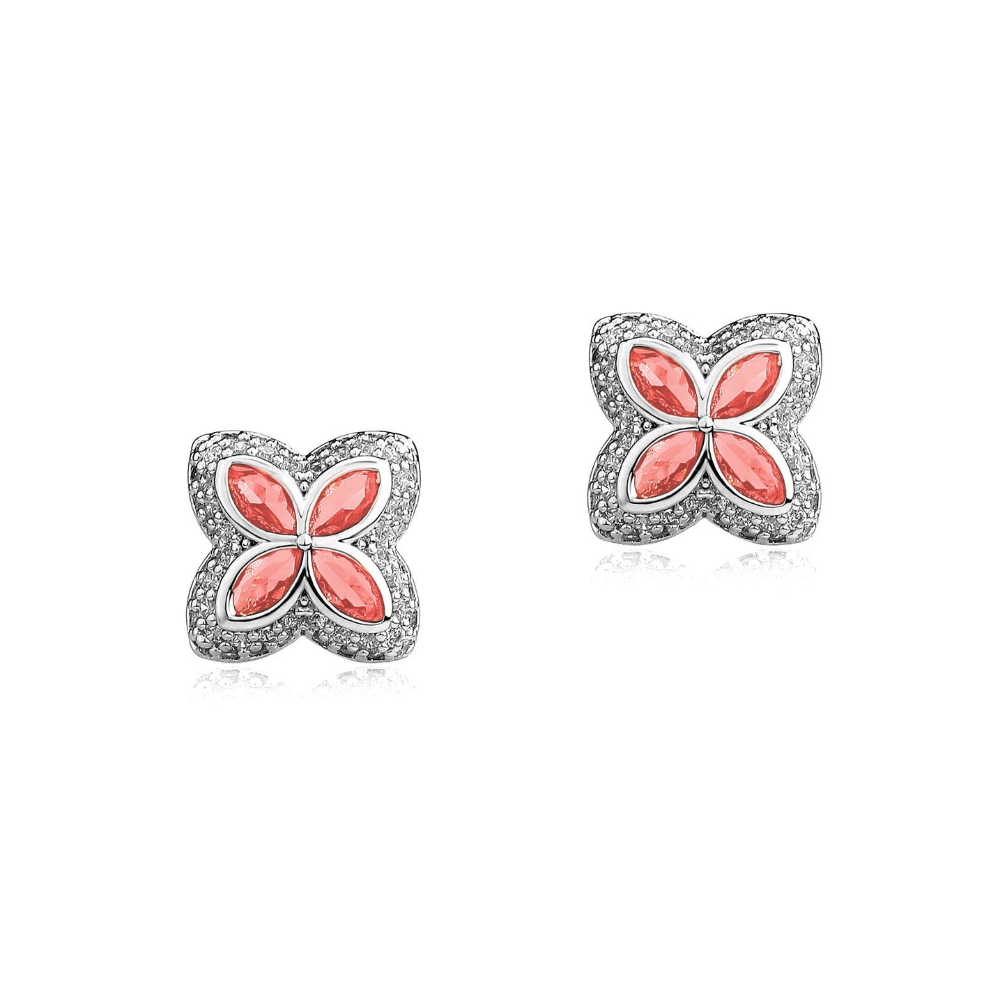 Four-Leaf Clover Full Diamond Inlaid Ear Studs Simple Earrings Brand: aeac