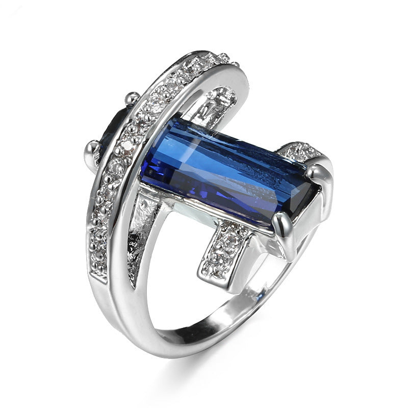 New Product Creative Fashion Rectangle Zircon Ring Brand: aeac