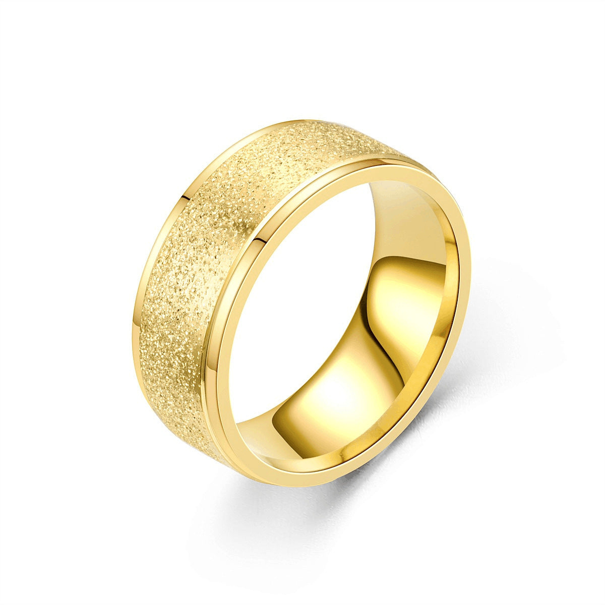 European And American Niche Titanium Steel Frosted Women's Ring Brand: aeac
