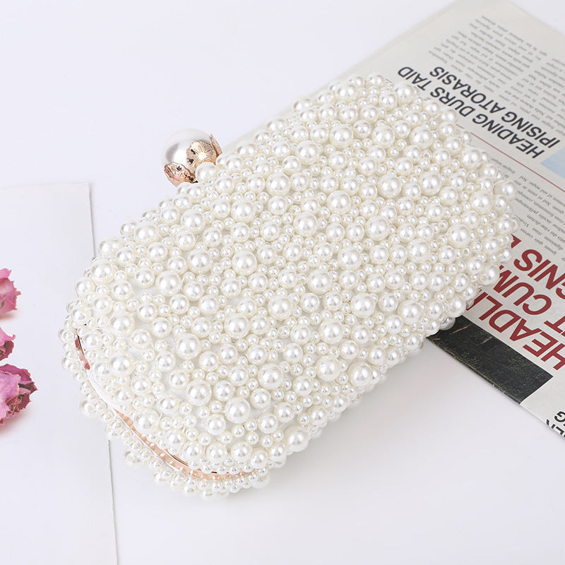 Women's Pearl Dinner Bag Soft Surface Lock Clutch Brand: aeac