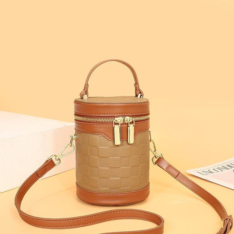 Leather Niche Cylinder Bag Fashion Women's Bag Messenger Portable Brand: aeac