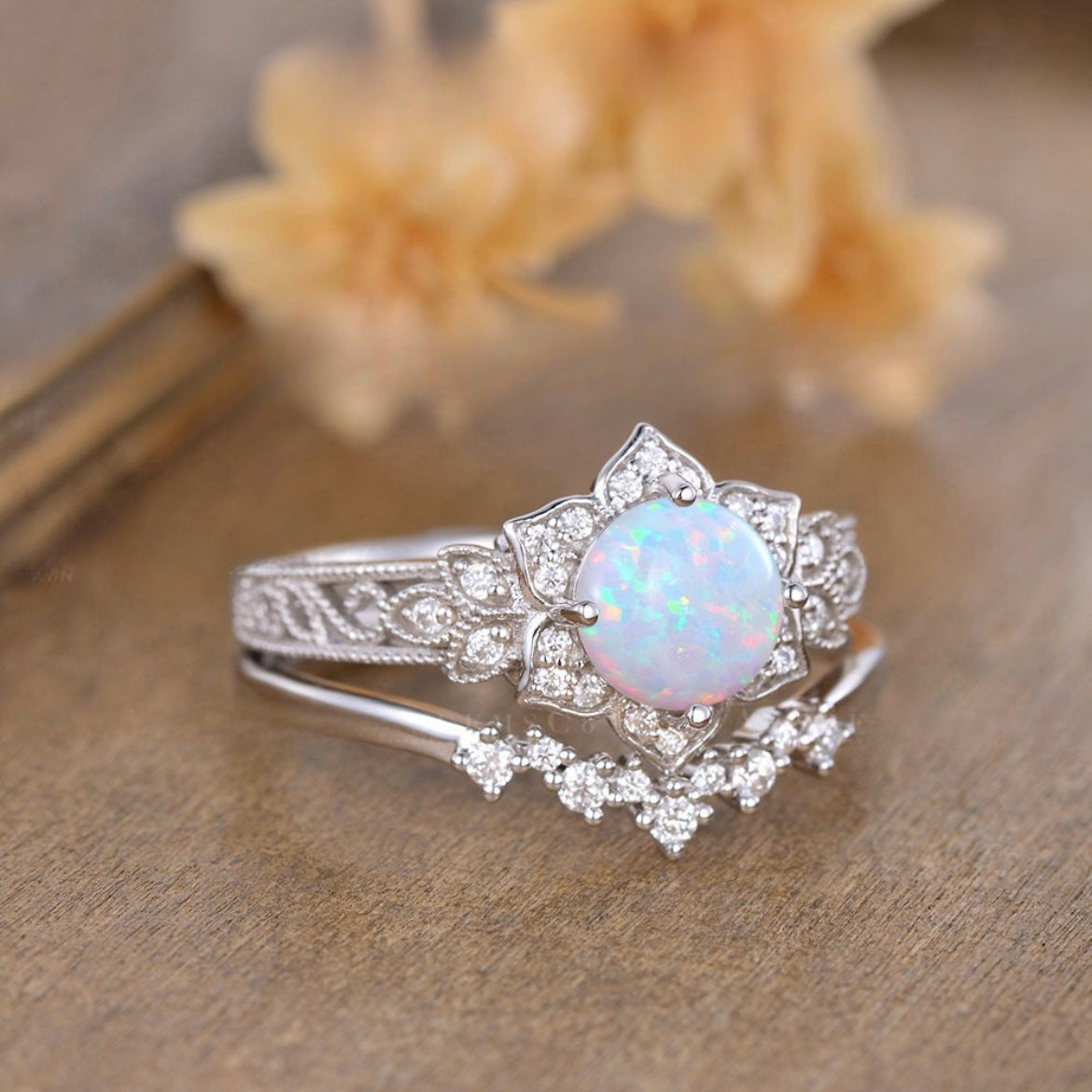Opal Ring Fashion Minority Design Brand: aeac