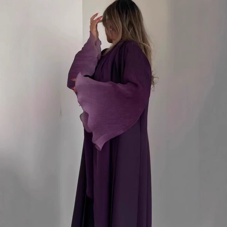 Pleated Long Shawl Women's Fashionable Elegant Gradient Cardigan Brand: aeac
