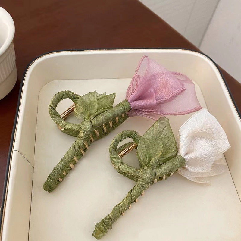 Tulip Flower Hair Clip Korean Style Sweet Back Head Brand: aeac