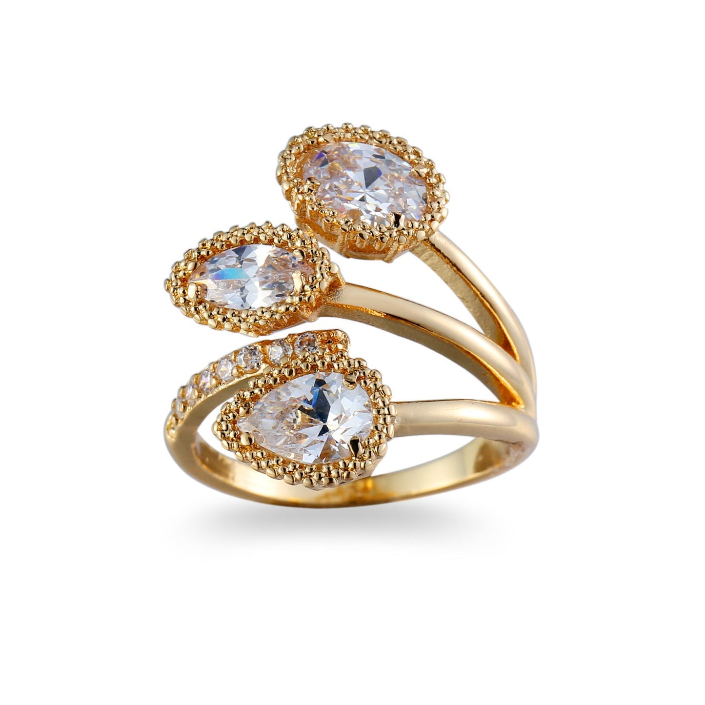 Water Drop Blue Zircon Open Copper Ring Brand: aeac