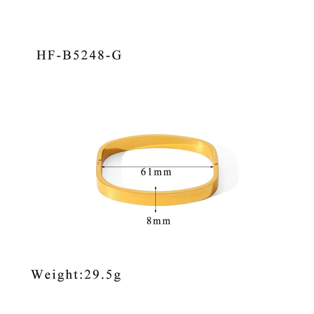 Stainless Steel Gold Plating Mirror Polishing Personality Ladies' Bracelet Brand: aeac