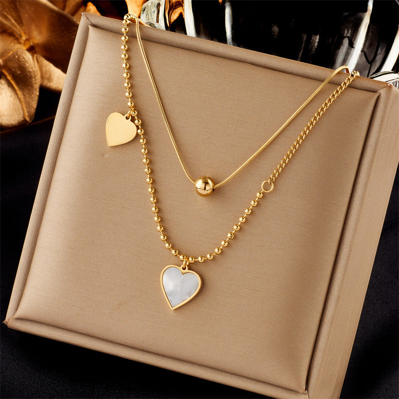 Diamond Square Pendant Titanium Steel Twin Necklace Brand: aeac