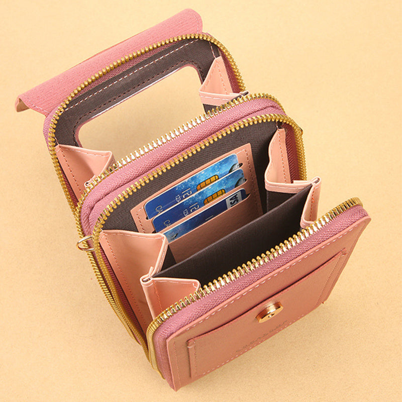 Women's Crossbody Shoulder Bag Transparent Multifunctional Touch Screen Phone Bag Brand: aeac