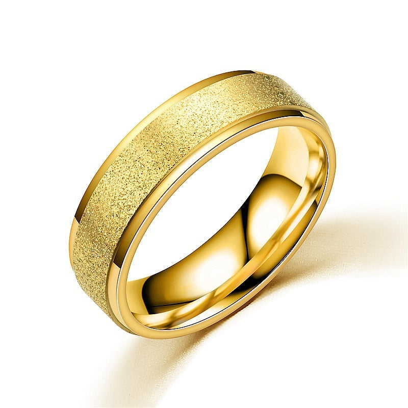 European And American Niche Titanium Steel Frosted Women's Ring Brand: aeac