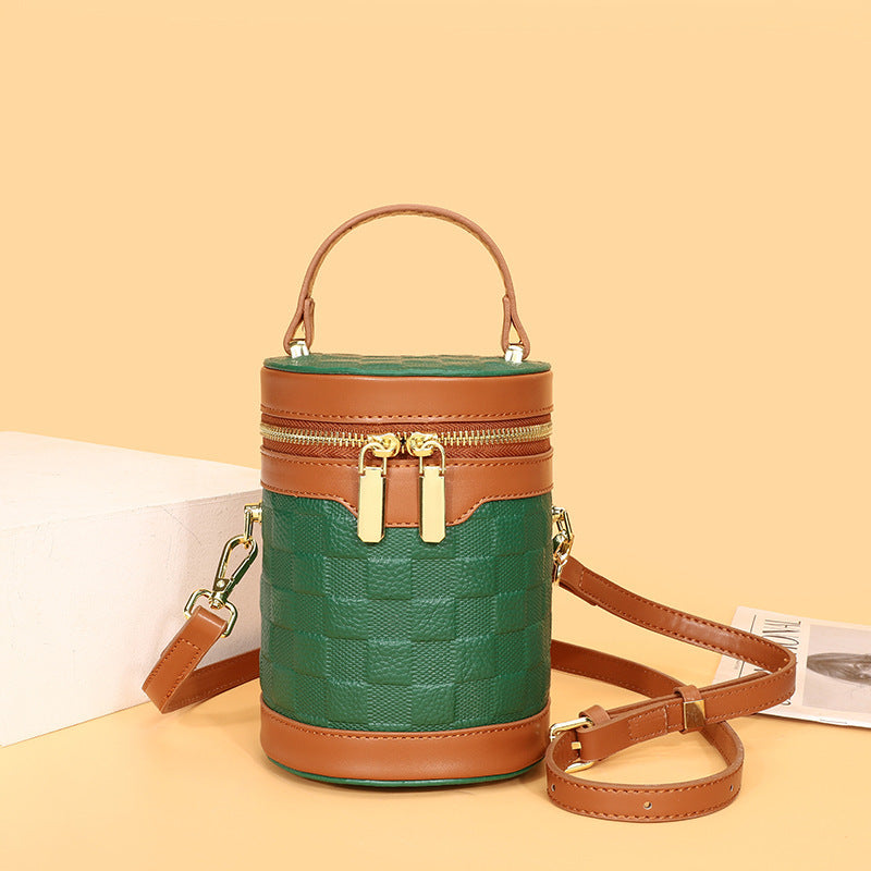 Leather Niche Cylinder Bag Fashion Women's Bag Messenger Portable Brand: aeac