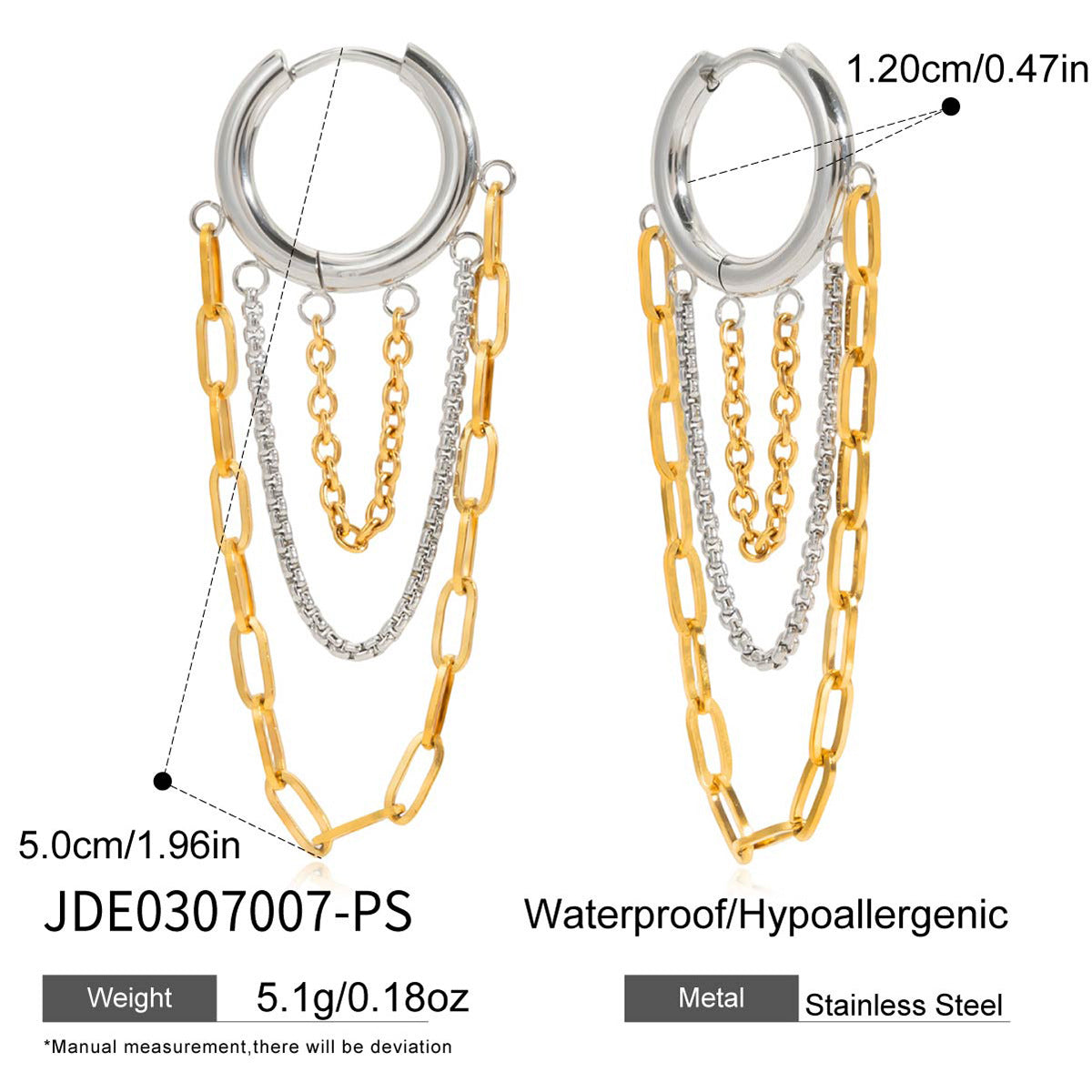 Sleek Stylish Stainless Steel Earrings With A Chic Tassel Design Brand: aeac