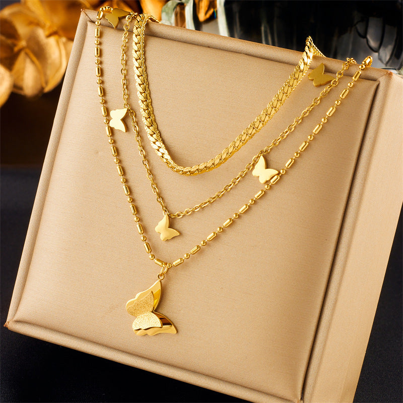 Diamond Square Pendant Titanium Steel Twin Necklace Brand: aeac