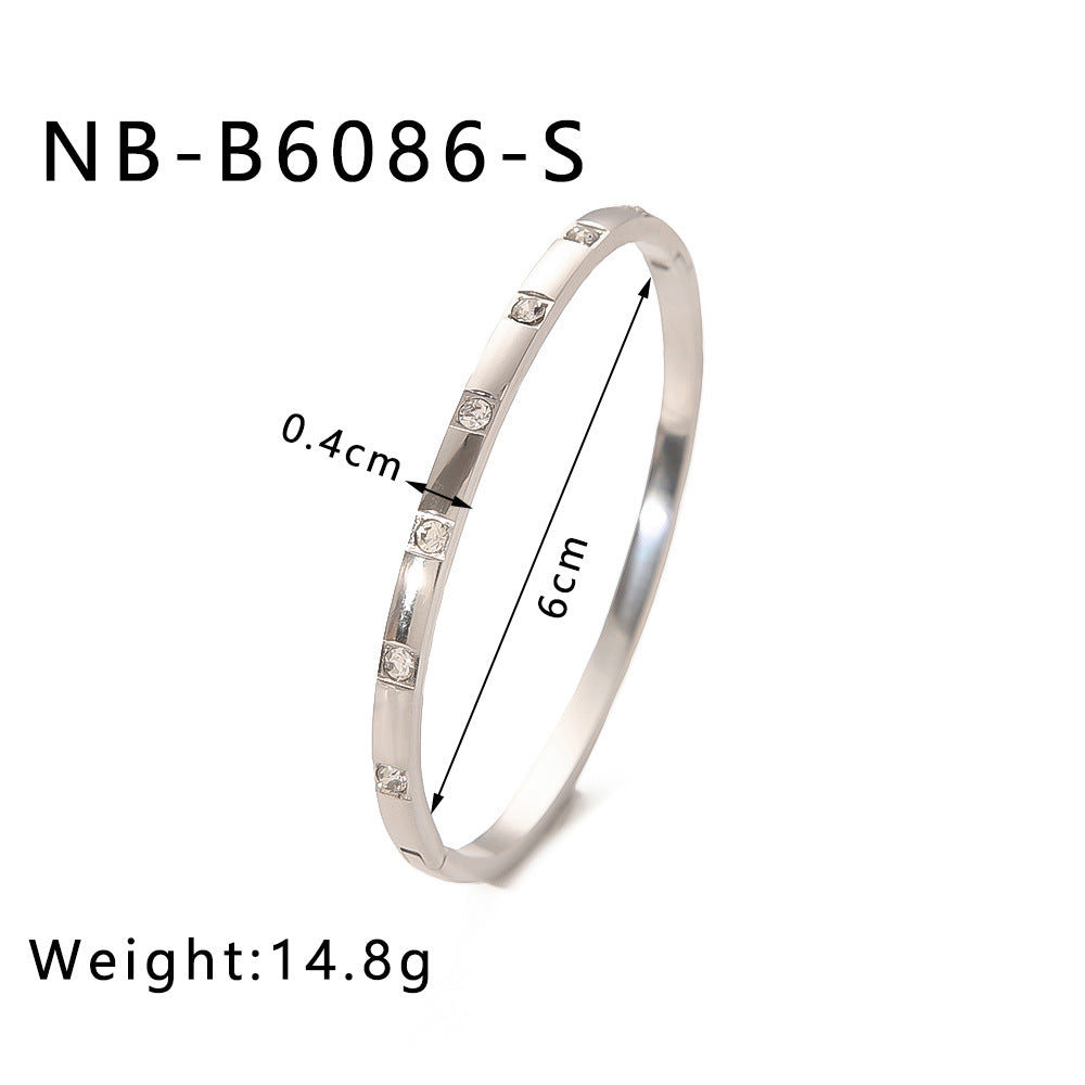 Zircon Titanium Steel Electroplated Bracelet Brand: aeac
