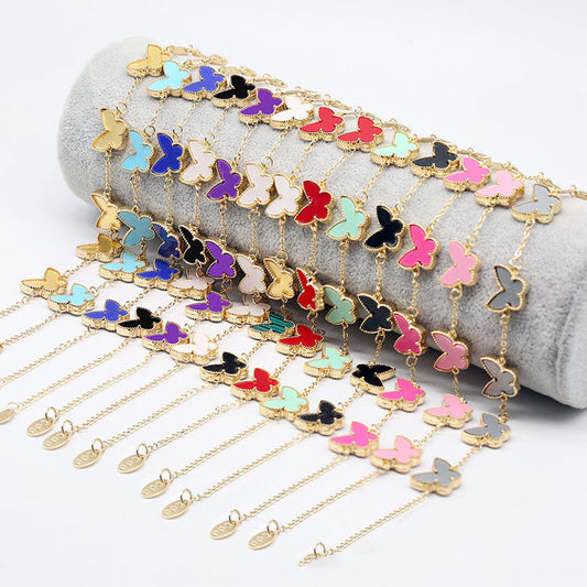 Double Sided Butterfly Heart Bracelet Fashion Bracelet Brand: aeac