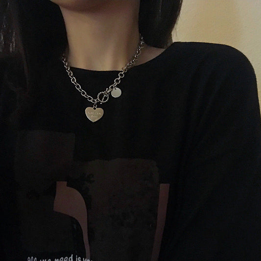 Titanium Steel No Fading Necklace Girls Love Accessories Brand: aeac