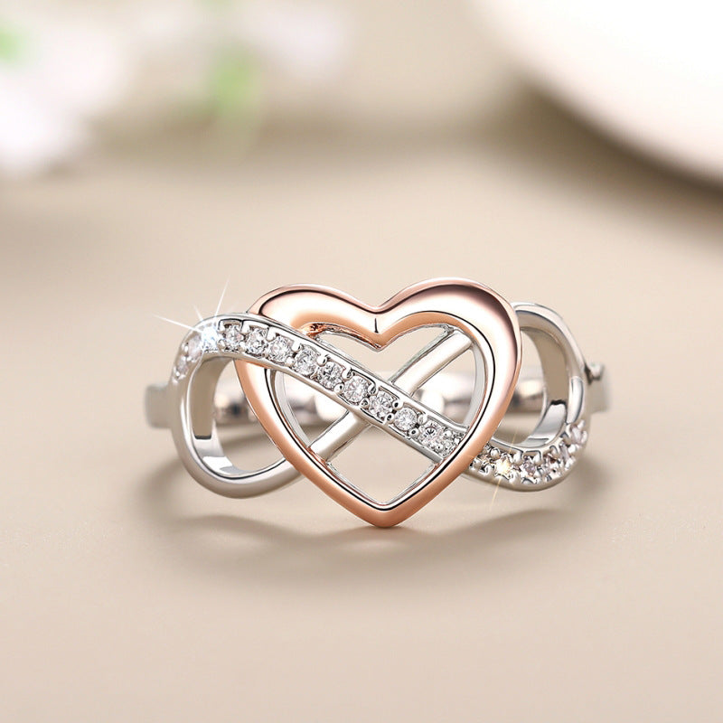 Hollow Love Elegant Two-color Ubimos Ring Brand: aeac